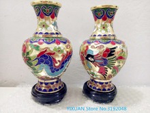 Colección antigua de cloisonné chino dragón tallado y Fénix jarrones decorativos, tamaño opcional. 2024 - compra barato