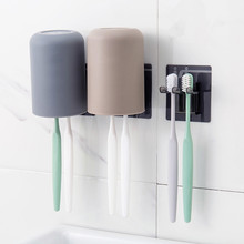 1Set Toothbrush Holder Toothbrush Cup Household Plastic Drain Rack Creative Wall-mounted Bathroom Accessories 2024 - buy cheap