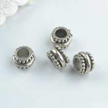 Contas de metal tibetanas, contas de prata com buraco grande para pulseira, fabricação de jóias 18133 com 10 peças por atacado 2024 - compre barato