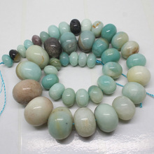 Mini. order is $7!5x8-13x18mm Natural Multicolor Amazonite Oval Rondelle Gradually Abacus Beads 15" 2024 - buy cheap