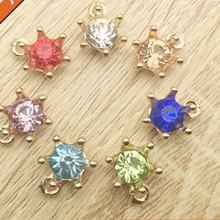 50pcs/lot 1.1x1.5cm Craft Rhinestone Buttons Flower Round Cluster Flatback Wedding Embellishment Jewelry Craft 2024 - buy cheap