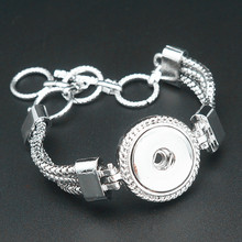 Corrente de metal de cobra, pulseira de pressão simples de metal 20cm com botão de pressão de 18mm sg0217 2024 - compre barato