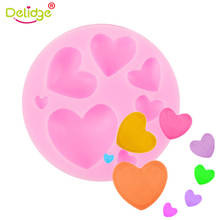 Delidge 1pc Loving Heart Shape Silicone Fondant Mold DIY Colorful Sweet Heart Chocolate Candy Paste Cake Decorating Tool Mold 2024 - buy cheap