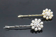 1pc Rhinestone  Silver Hairpins  Barrette Hair Pin  Crystal  Jewelry Bridal Pearl Silver Brides Accessories F510-2 2024 - buy cheap