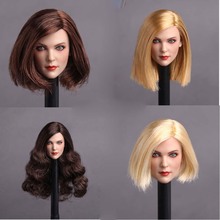 Cabeza femenina a escala 1/6, pelo marrón corto para figura de acción Phicen de 12 pulgadas, GC006 2024 - compra barato