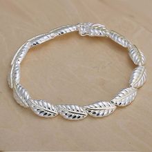 fine summer style silver plated bracelet 925-sterling-silver jewelry bijouterie leaves chain bracelets for women men SB058 2024 - buy cheap