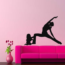 Removable Quality  Home Wall Stickers Vinyl Decals Child and Mother Yoga Sports Mural Room Decals CW-39 2024 - buy cheap
