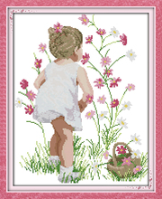 The fragrance of flowers cross stitch kit people 18ct 14ct 11ct count print canvas stitches embroidery DIY handmade needlework 2024 - buy cheap