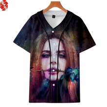 Lana del rey camiseta de beisebol estampada 3d, camiseta feminina/masculina de verão, manga curta, camiseta da moda, 2018, liquidação, camiseta casual streetwear 2024 - compre barato