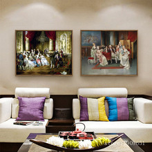 classical palace figure noble dame party canvas printings oil painting printed on cotton home wall art decoration picture 2024 - buy cheap