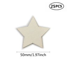 Botones de madera Natural en forma de estrella, 25 unidades, 50mm, decoración navideña 2024 - compra barato