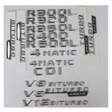 Chrome Trunk Letters Badge Emblem Emblems Sticker for Mercedes Benz R280 R300 R320 R350 R400 R500 R550 V8 BITURBO AMG 4MATIC 2024 - buy cheap