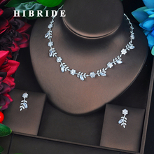 HIBRIDE-Juego de accesorios de boda para Mujer, juego de collar transparente de Circonia cúbica, para novia, N-700 de Moda 2024 - compra barato