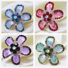 Simple enamel flower crystal cute brooches pins rose gold-color clothes bouquet jewelry accessories A 2024 - buy cheap