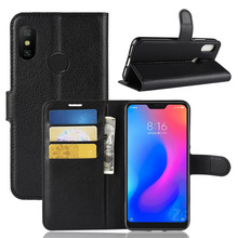 Funda de cuero PU estilo libro para Xiaomi Mi A2 Lite, cartera con tapa, bolsas de teléfono con soporte para Redmi 6 Pro 2024 - compra barato