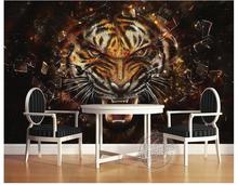 Custom photo wallpaper 3d wall murals wallpaper animal painting tiger TV setting wall mural wall papers for living room decor 2024 - buy cheap