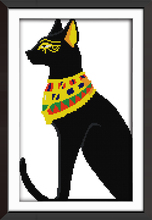 A black cat with a scarf. cross stitch kit aida 14ct 11ct count printed canvas stitches embroidery DIY handmade needlework 2024 - buy cheap