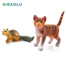 Simulação Gato Pequeno Esquilo Rato estatueta Modelo animal decoração de casa Bonsai decoração de jardim acessórios figura de fadas em miniatura 2024 - compre barato