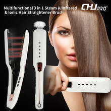 Professional Steam Hair Straightener Brush Infrared Steampod Hair Straightener Electric Ionic Hair Brush Vapor Flat Iron 2024 - buy cheap