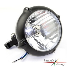 Black Motorcycle 5.75" Vintage Front H4 12V 55W Headlight Custom Head Lamp for Harley Cafe Racer Chopper Bobber Cruisers 2024 - buy cheap