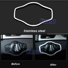 Stainless steel SLINE Car headlight switch decoration sticker for Audi A4 A5 Q5 2024 - buy cheap
