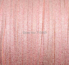 Free Shipp Metallic Pinkn  3mm  10mters Flat Faux Suede Leather  Cord  for Jewellery Making and Crafts Beads 2024 - buy cheap