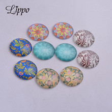 30 pcs Mixed 14mm 25mm 20mm Flor Cabochão Rodada Vidro Caleidoscópio Cobochon DIY jwelry achados 2024 - compre barato