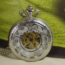 Steampunk Hollow Flower Semi hand wind Mechanical Pocket Watch Men Women rose flower Steel fob antique 2024 - buy cheap