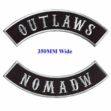 Parche de balancín de OUTLAWS-NOMADW para bordado, parte trasera completa, ancho de 350MM, insignia de tela, bordado de ropa 2024 - compra barato