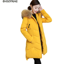 Winter 2018 new large fur collar down cotton coat female Winter warm jacket fashion thick cotton parka big size women outerwear 2024 - buy cheap