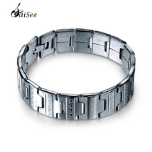 SAISEE Black 316L Stainless Steel Bracelet Men Chain Link Bracelets Cuff Wristband Bracelets Bangles Male Jewelry Free Shipping 2024 - buy cheap