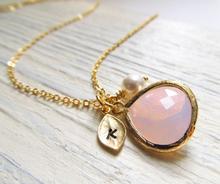 personalize color text wedding bridesmaid proposal gifts Birthstone Necklace Gold Leaf Initial Pearl Birthday Jewelry Gifts 2024 - buy cheap