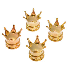 4pcs Crown Car Wheel Tyre Tire Air Valve Stem Cap Dust Cover ABS Gold For Motorcycle Truck Bike 2024 - buy cheap