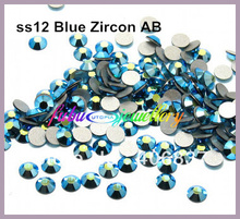 ¡Envío Gratis! 1440 unids/lote... ss12 (3,0-3,2mm) azul circón AB espalda plana arte de uñas pegamento en diamantes de imitación no Hotfix 2024 - compra barato