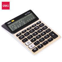 Deli EM00951 Calculator 12 digit Metal surface office finance desktop calculators dual power solar business supplies 2024 - buy cheap