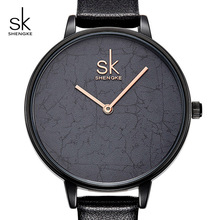 Shengke Women Leather Watch Top Brand Quartz Watch Ladies Creative Wristwatch Relogio Feminino 2019 SK Women Simple Clock #K0066 2024 - buy cheap