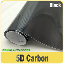 Wholesale 3layers Glossy 5D Carbon Fibre Vinyl Wrap Car Wrapping Film Shiny Carbon 5D As Real Carbon Air Free Size:1.52*20M/Roll 2024 - buy cheap