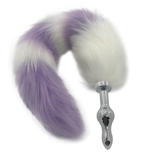 2 Size Anal Plug Metal Anal Bead Butt Plug Artificial 40cm White and Purple Fox Tail Anal Sex Toy Butt Stopper Anal Tail H8-223G 2024 - buy cheap