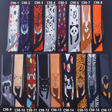 Cartoon panda Cat Print Twill Silk Small Women Fashion Scarf Hair Bags Handle Decoration Tie Multifunction Hand Ribbon Scarf 2024 - buy cheap
