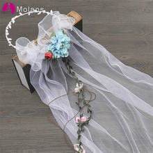 Molans-véu de noiva feminino, véu de estímulo com flor azul para casamento, acessórios para mulheres 2024 - compre barato