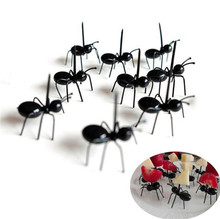 Mini Tenedor de fruta de hormiga para decoración de Frutas de plástico, accesorios de cocina para Bar, postre para niños, 12 Uds. 2024 - compra barato