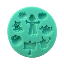 Wholesale 10 Pcs/lot Silicone Scarecrow Pumpkin Watering Can Fondant Cake Chocolate Candy Decorating Mold Tools 2024 - buy cheap