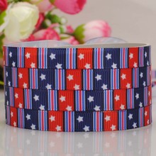 Free shipping 50yards 3/8 " 9 mm 4th July independence day star pattern print  grosgrain ribbons DIY decoration 2024 - buy cheap