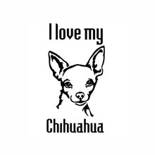 6.5cm*12.7cm Car Styling Animal I Love My Chihuahua Cute Cartoon Car Window Stickers C5-1346 2024 - buy cheap