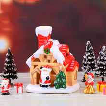 ZOCDOU 1 Piece Red Mini Happy Christmas Snow House Lucky Santa Claus Ornament Small Statue Figurine Crafts Christmas Decoration 2024 - compre barato