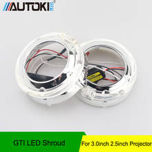 Free Shipping 2pcs/lot Autoki 3.0" high quality GTI led angel eye DRL Shroud Cover Mask Without bi-xenon projector lens 2024 - buy cheap