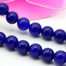 12mm Calcedonia azul oscuro forma redonda cuentas sueltas DIY piedra ajuste mujeres moda joyería hacer accesorio decorar 15" 2024 - compra barato