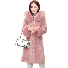 Abrigo largo de lana con capucha para mujer, abrigo cálido con Cuello de piel de zorro, 4XL talla grande, 2020 2024 - compra barato