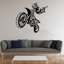 Motocross competitive performance vinyl wall stickers extreme sports youth dormitory bedroom home decoration wall decal 2CE9 2024 - buy cheap