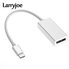 USB 3.1 4 Larryjoe Tipo K-c USB-C para Mini DP Mini Displayport para Adaptador de Áudio Conversor para Apple macbook Chromebook 2024 - compre barato